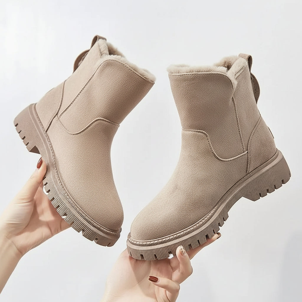 Botas de invierno ortopédicas para mujer con lana, comodidad y ajuste ancho