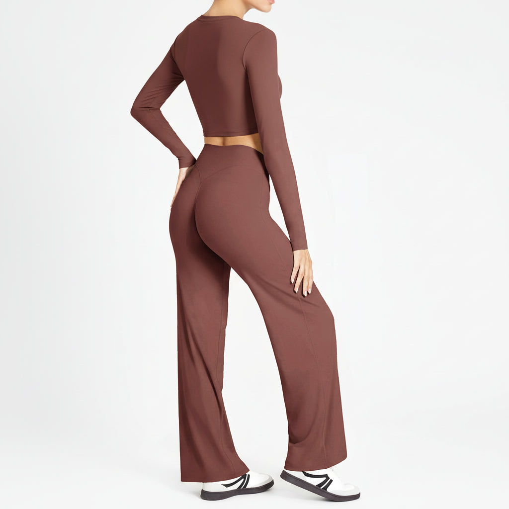 Leggings Vita Alta Gamba Svasata Donna Comodi Traspiranti