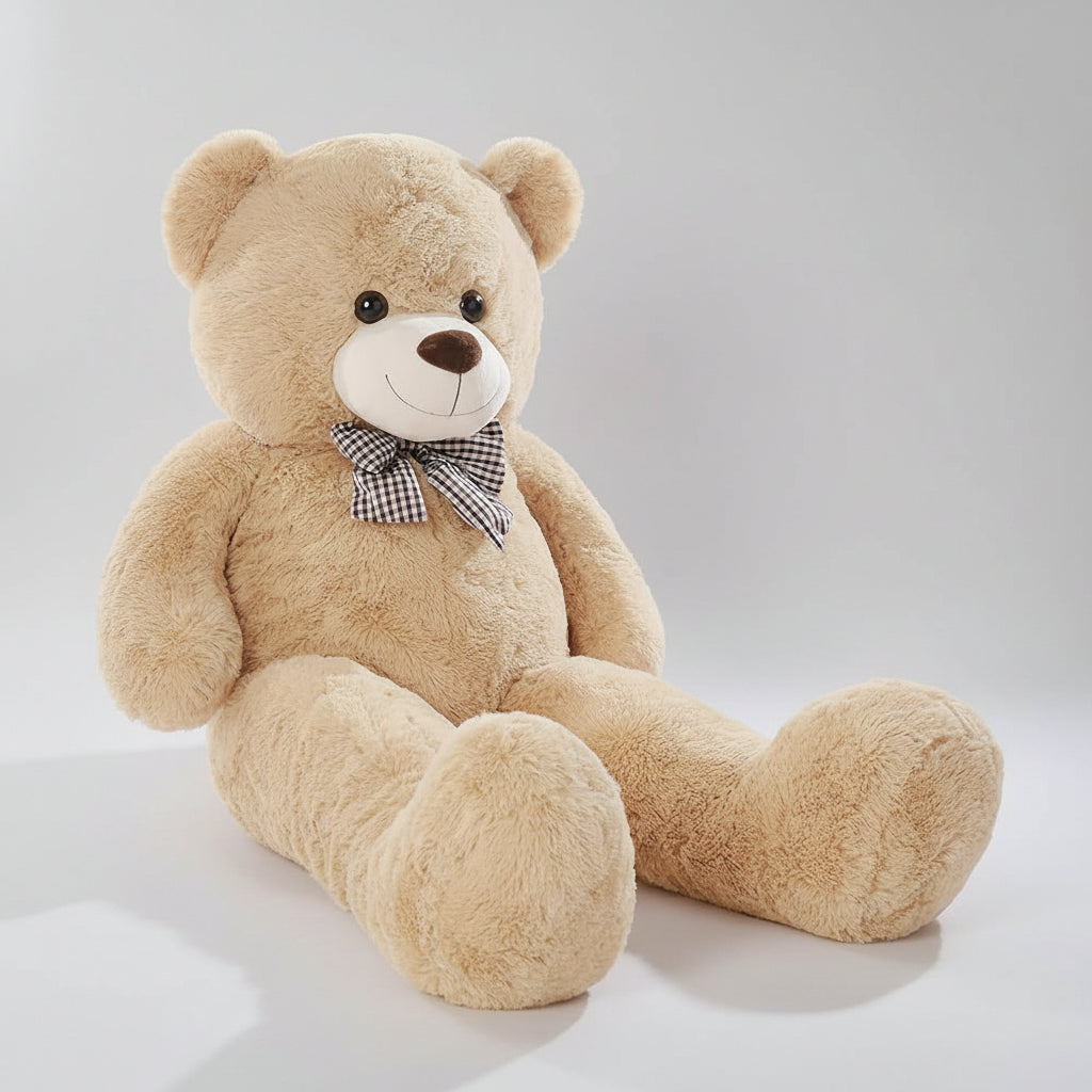 Plush Teddy Bear Bow Kids Adults White