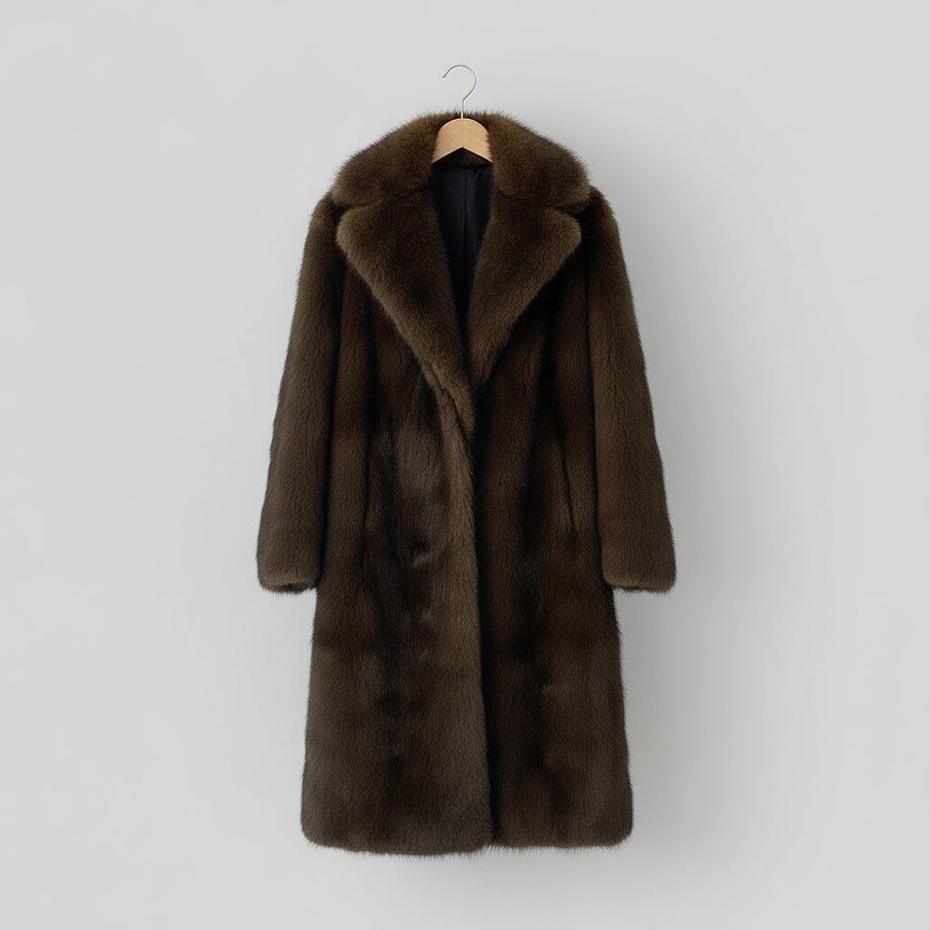 Giacca Donna Teddy Pelliccia Sintetica Cappotto Invernale Lungo Rever