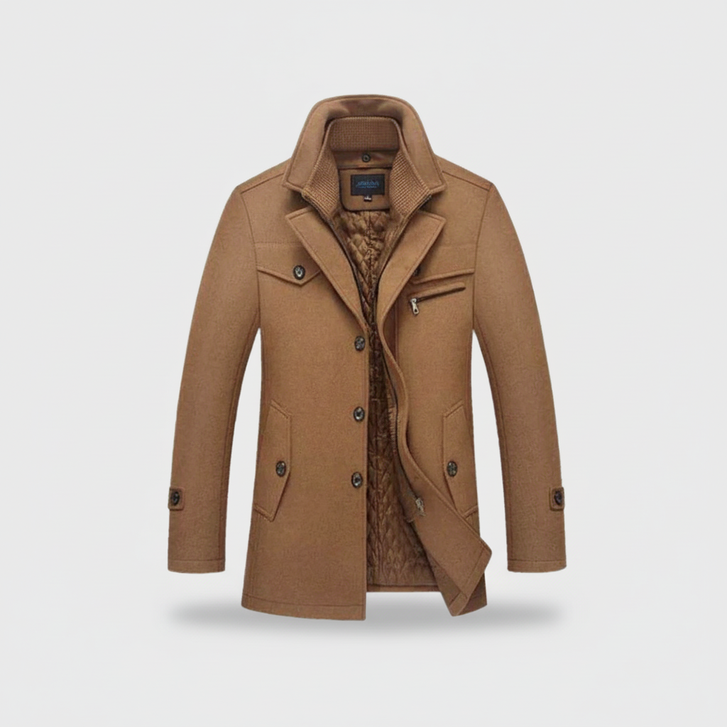 Men's Classic Wool Peacoat Winter Autumn
