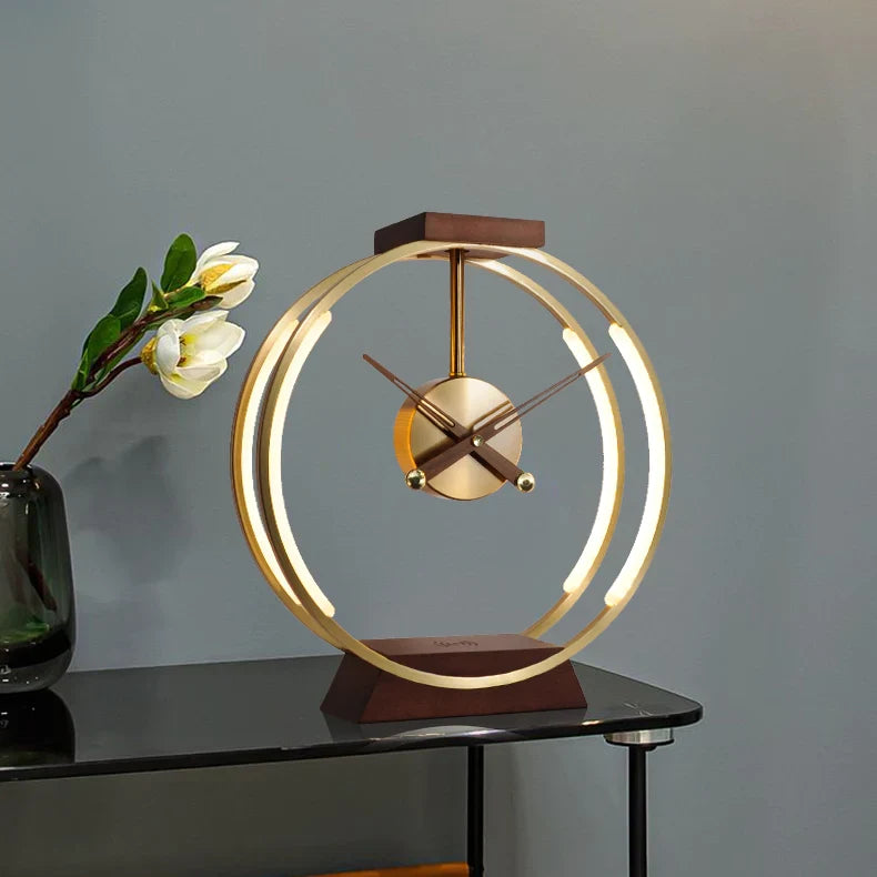 Candeeiro de Mesa com Relógio e Carregamento Sem Fios, Design Moderno