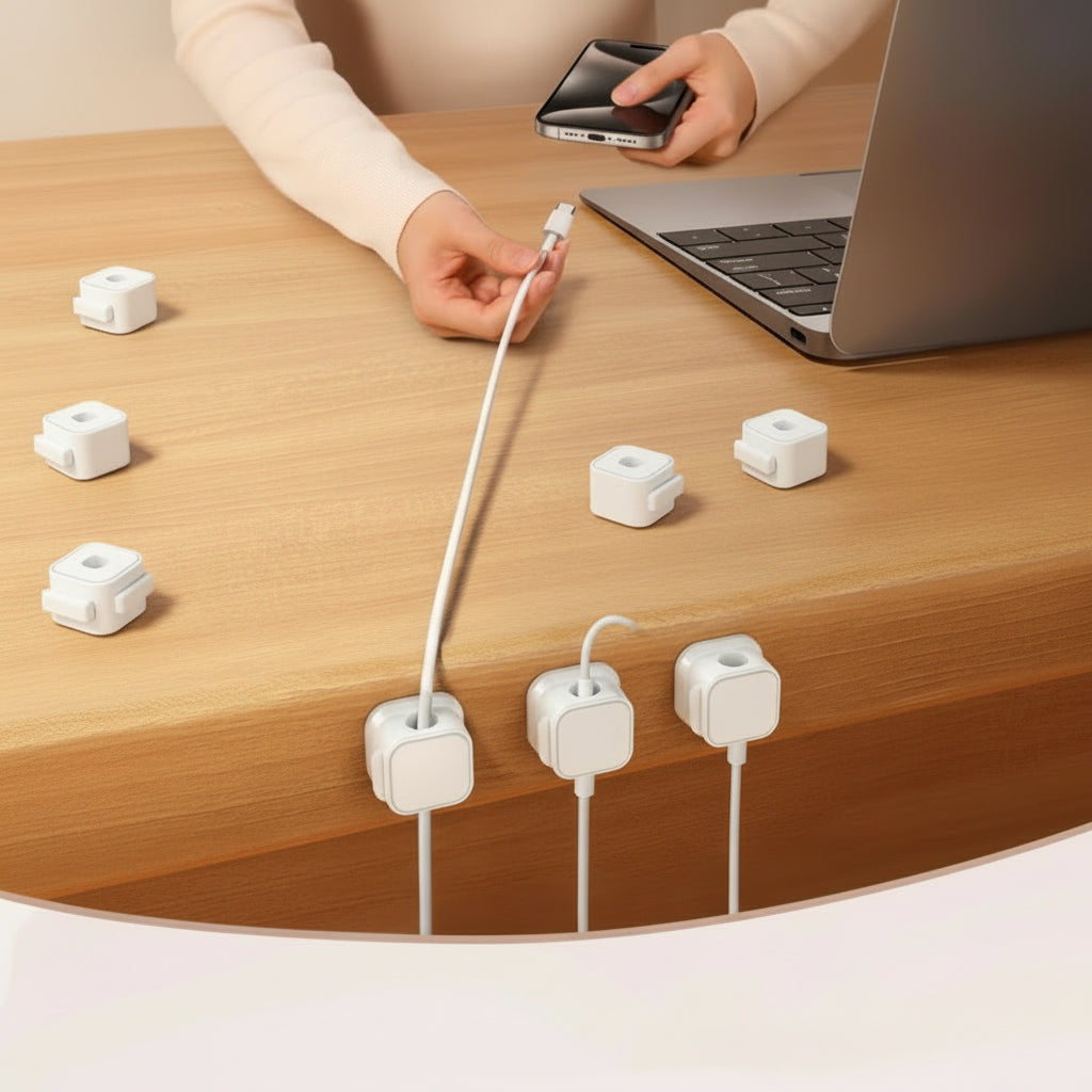 Magnetic Self Adhesive Cable Organizer Desk Nightstand