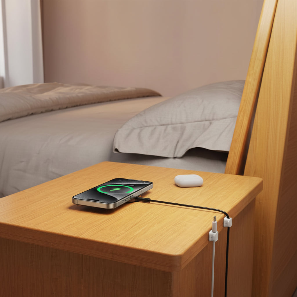 Magnetic Self Adhesive Cable Organizer Desk Nightstand
