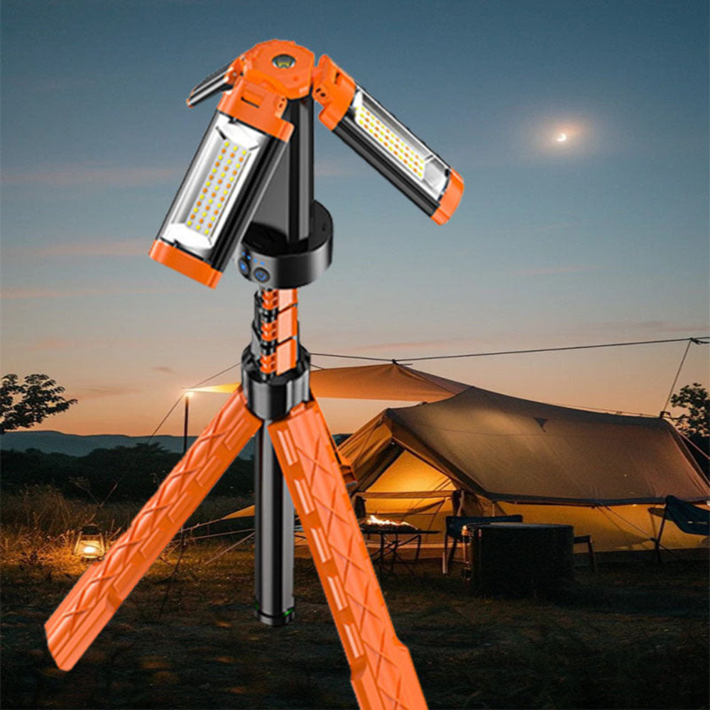 Lámpara de Camping con Trípode, Lámpara de Trabajo LED Recargable Ajustable para Exterior