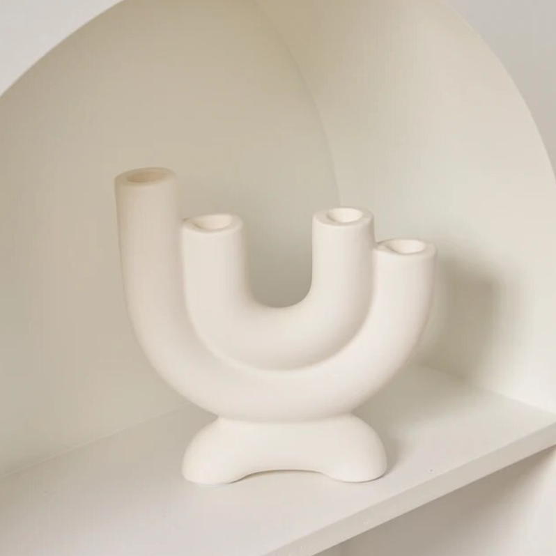Castiçal Cerâmico Elegante Orion