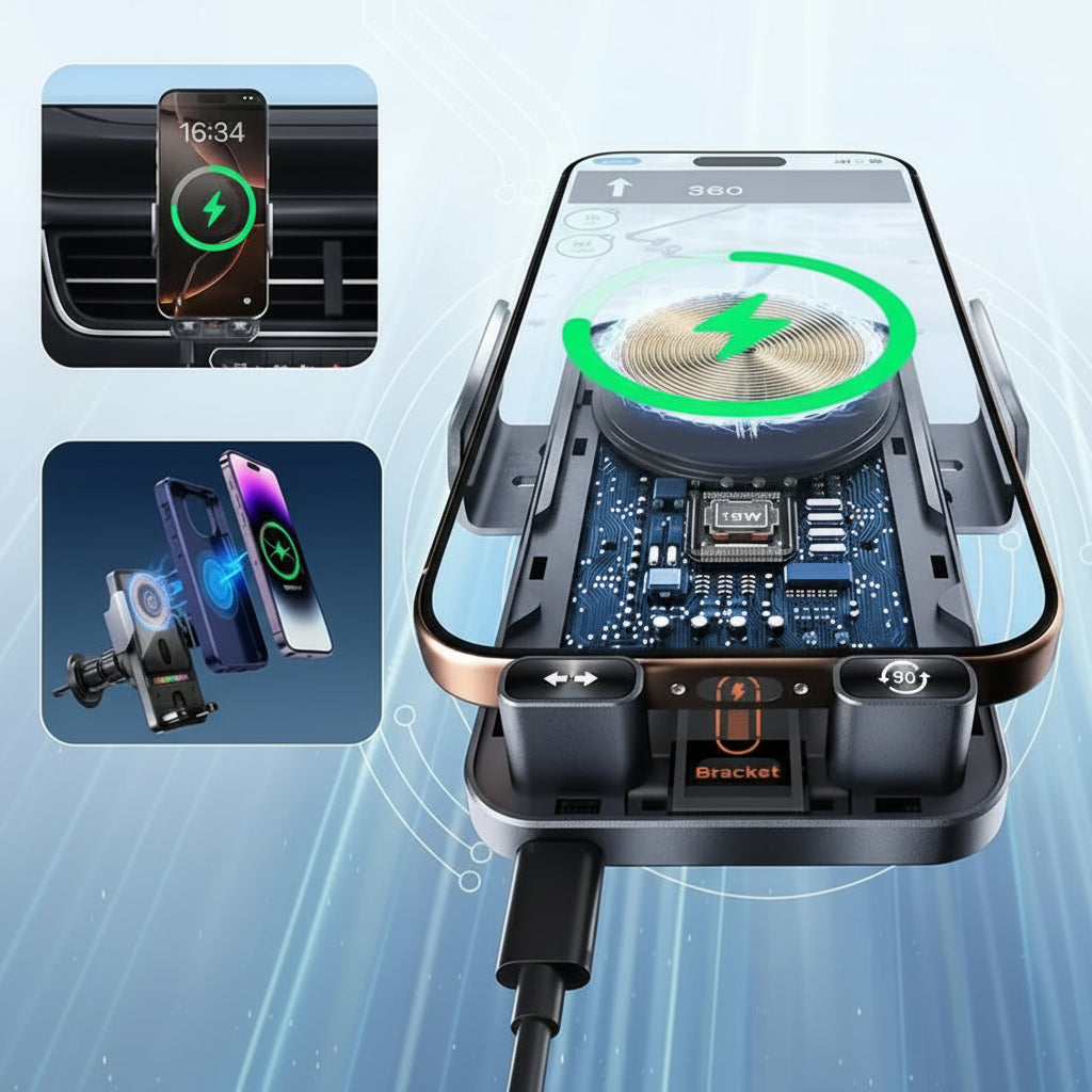 Car Phone Holder Wireless Charger Fast Charging