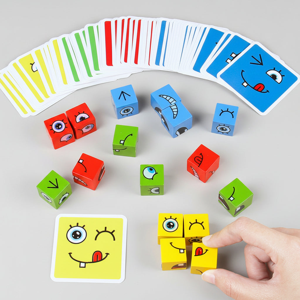 Gioco Puzzle Volti Bambini Educativo Gioco Logico Pensiero