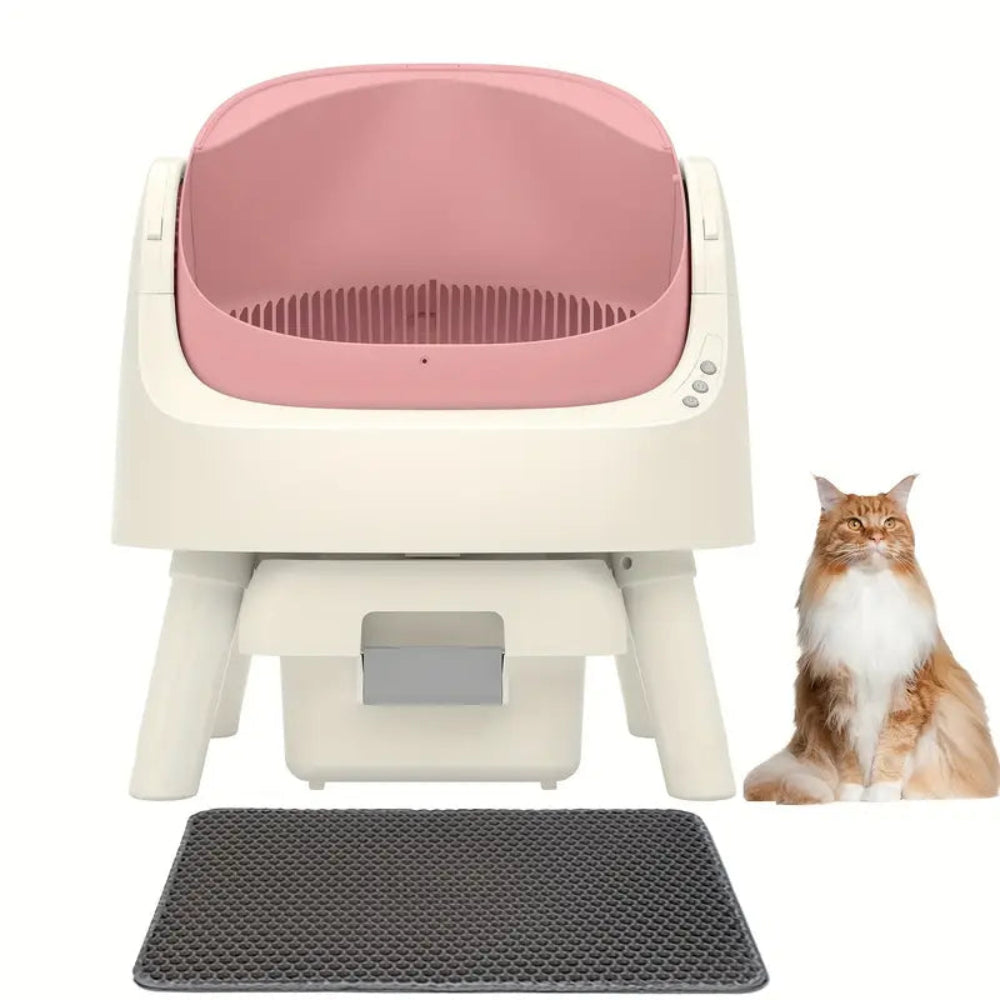 Cat Litter Box Large Open Top Self Cleaning Design