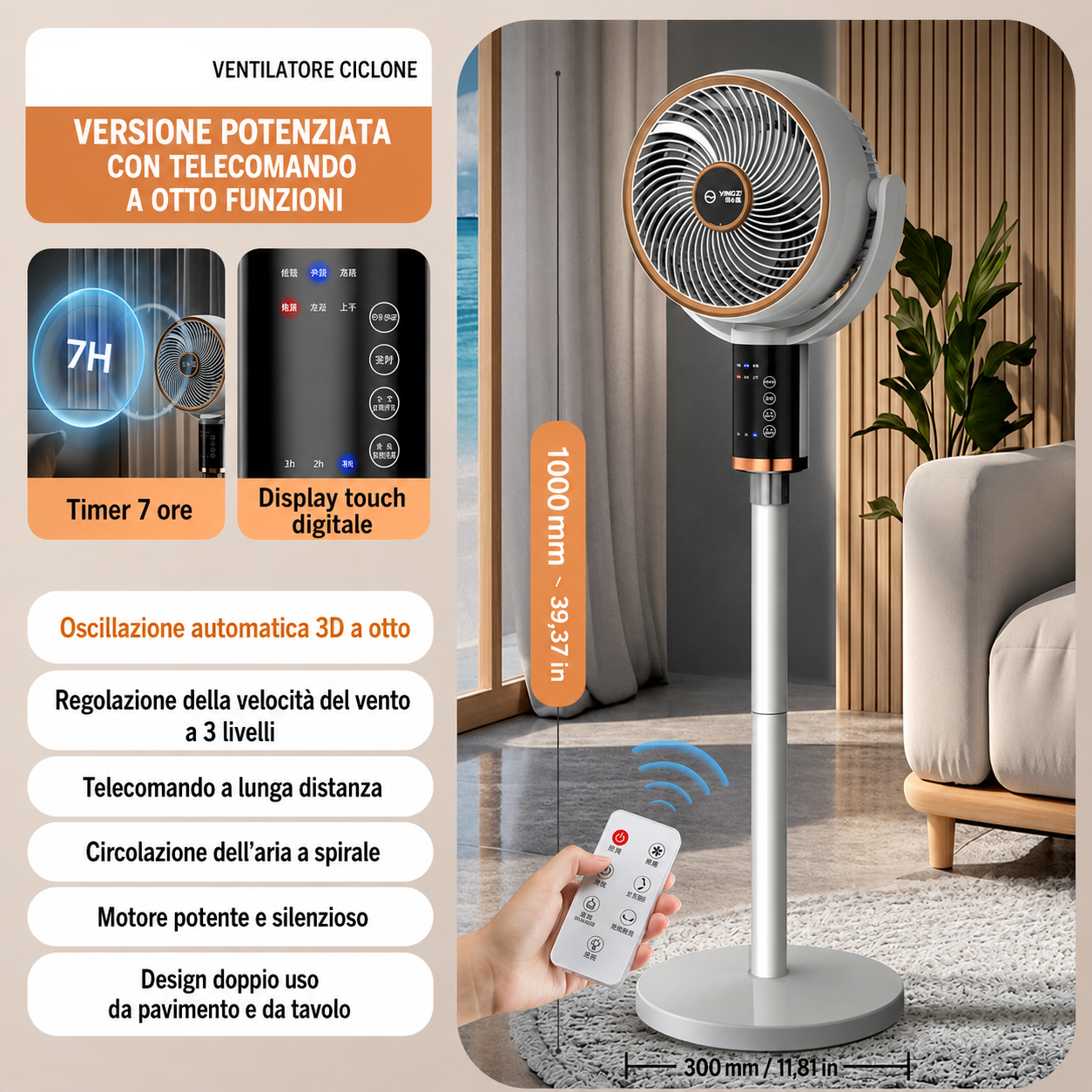 Airco Mobile Air Cooler Fan Quiet Humidifier Remote Control