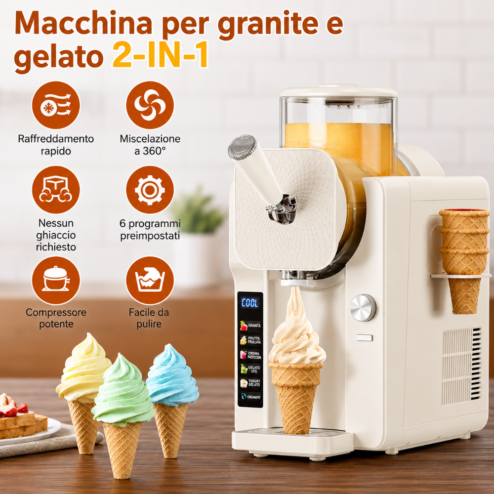 Slush Distributor Ice Cream Maker 2 In 1 Cold Dessert Home