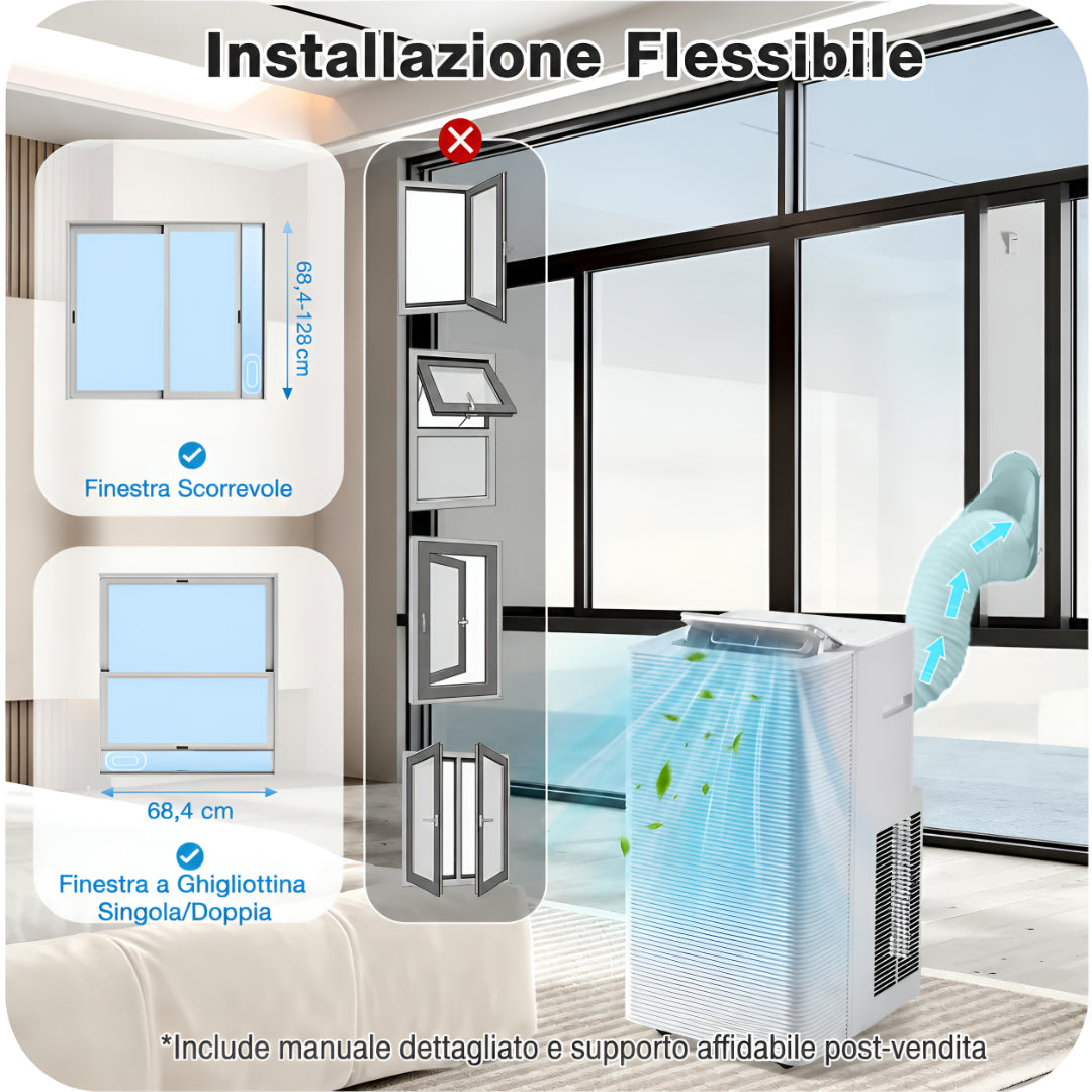 Ar Condicionado Portátil 12000 BTU Climatizador 4 Funções Rodas