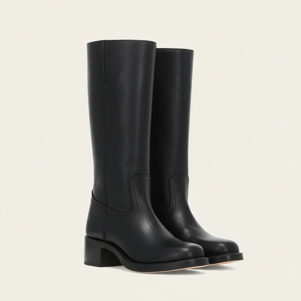 Botas de Senhora com Salto Quadrado Duráveis Feitas à Mão