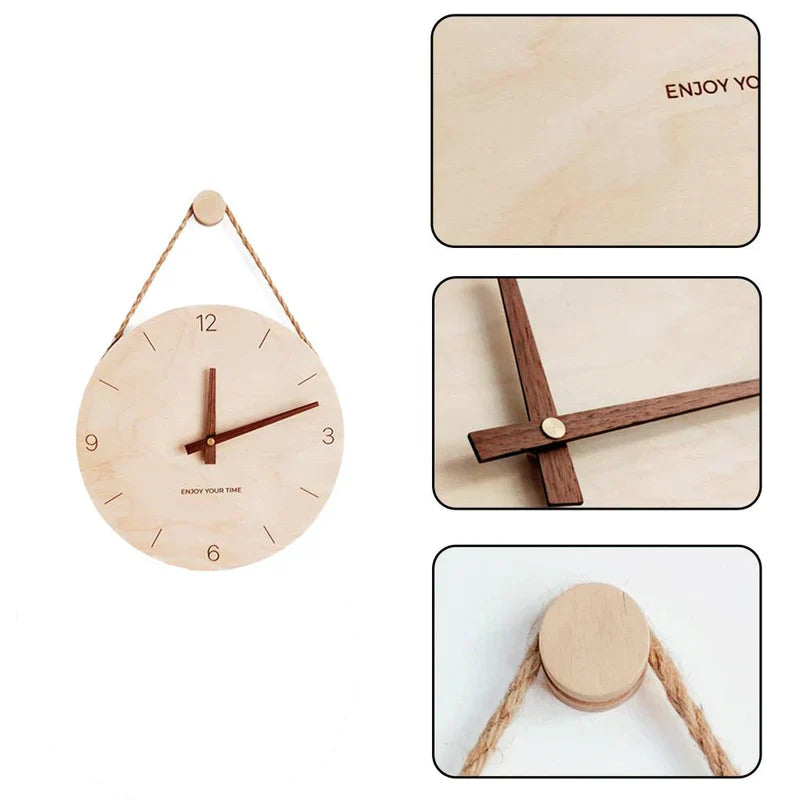 SimpleWood - Relógio de Parede em Madeira
