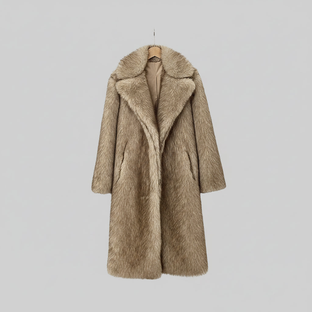 Giacca Donna Teddy Pelliccia Sintetica Cappotto Invernale Lungo Rever