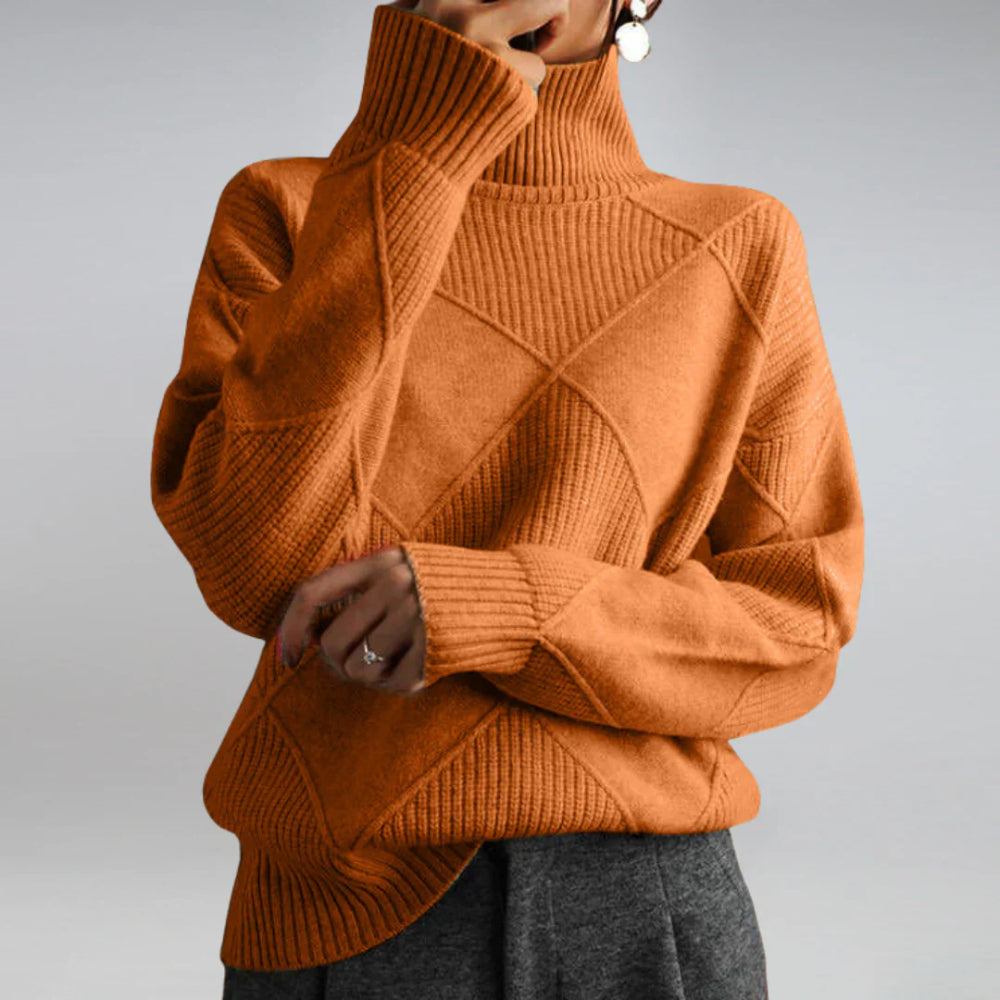 Turtleneck Women's Sweater Long Sleeves Warm Casual