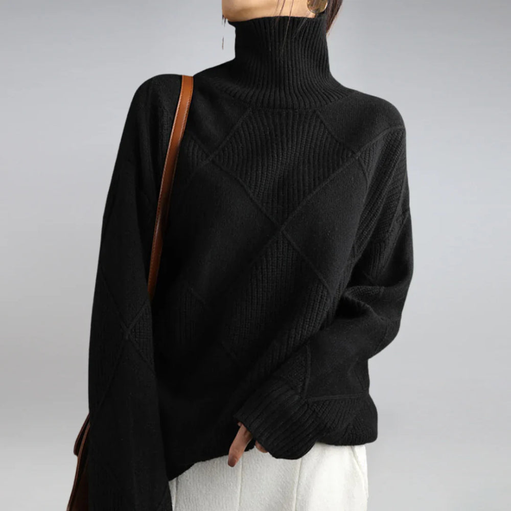 Turtleneck Women's Sweater Long Sleeves Warm Casual