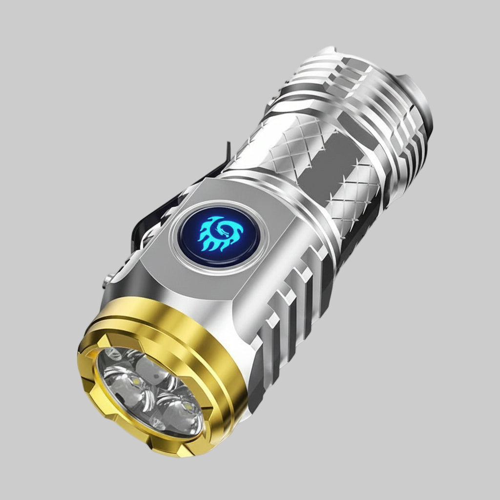 Compact Waterproof LED Flashlight with Multi-Mode and Smart Switch 9