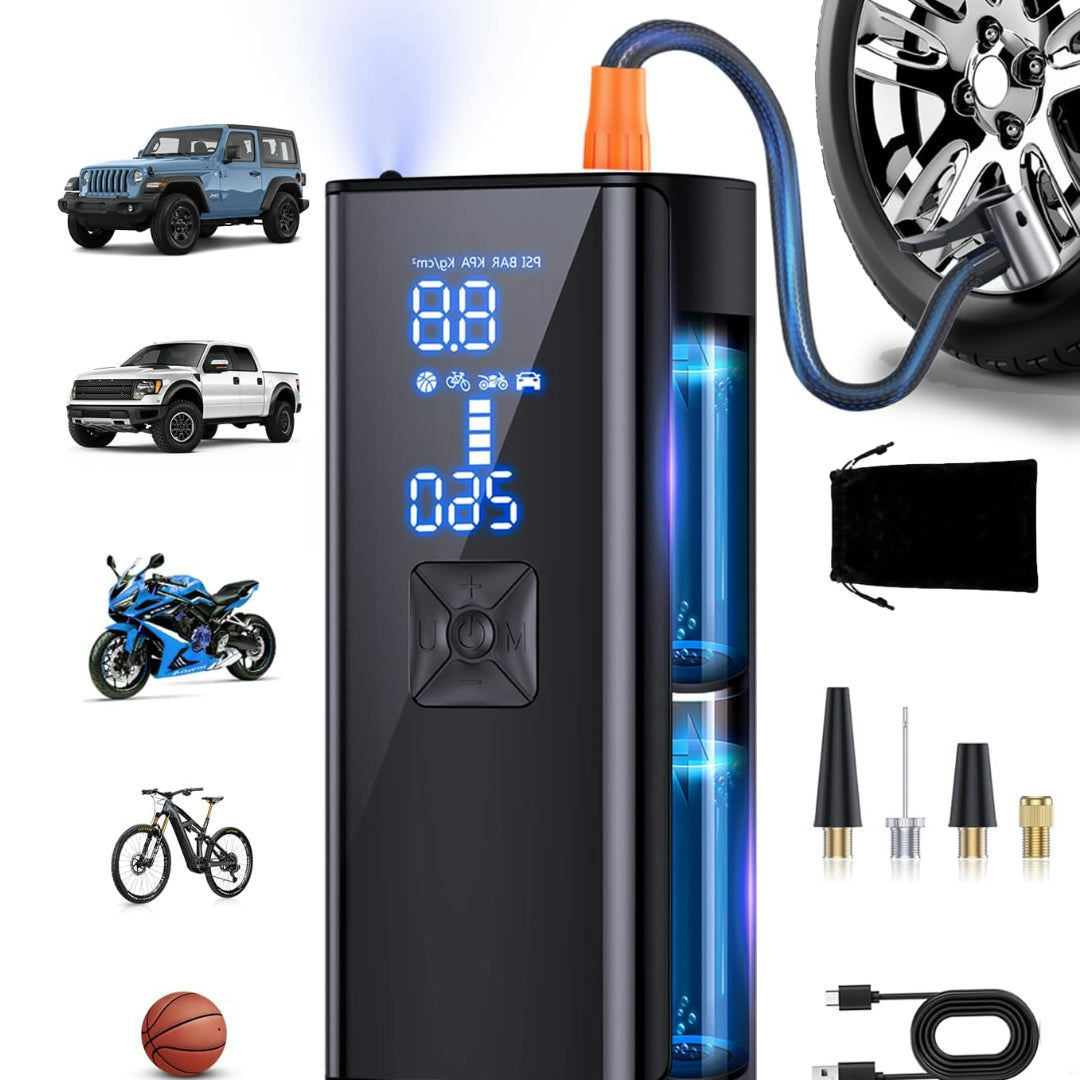 Compressore d'Aria Portatile Digitale per Gonfiare Pneumatici Auto