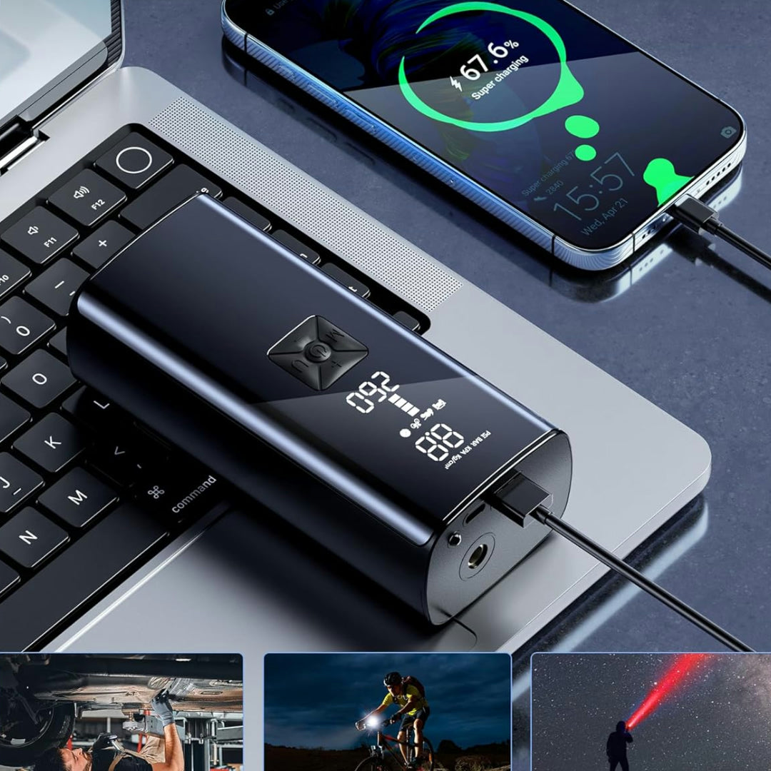 Compressore d'Aria Portatile Digitale per Gonfiare Pneumatici Auto