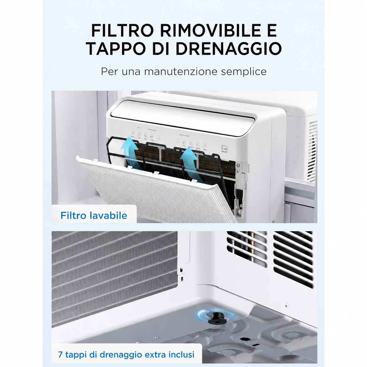 Silent Portable Window Air Conditioner WiFi 8000 BTU