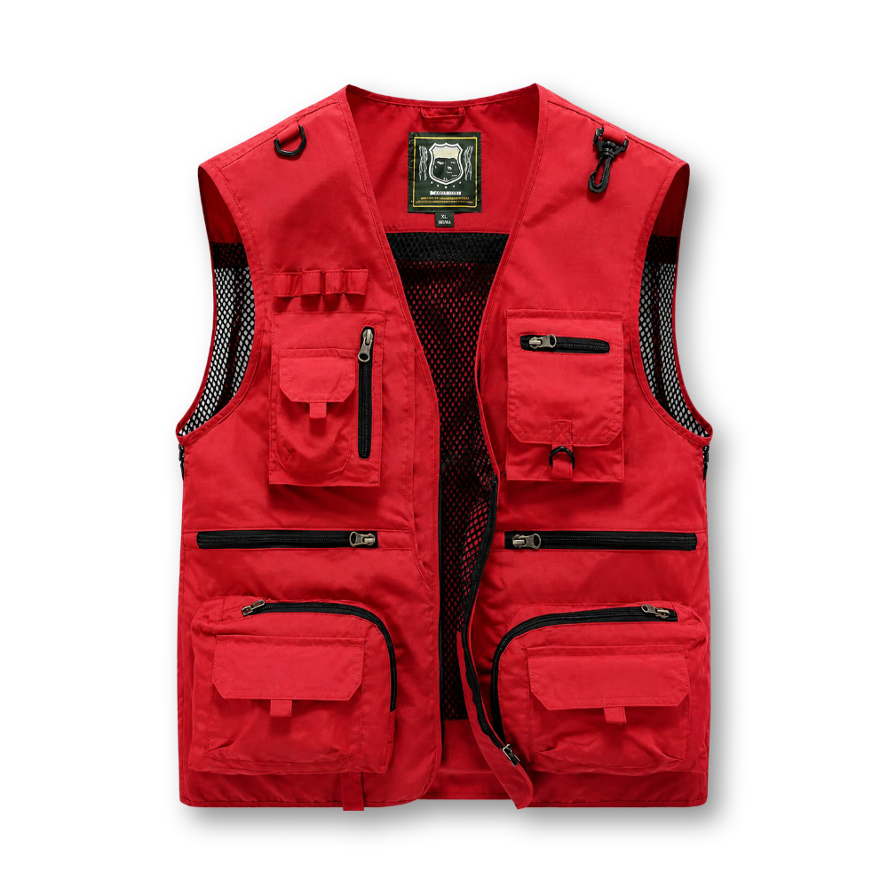 Uomo Gilet Multi Tasche Estivo Leggero Zip Viaggio Outdoor