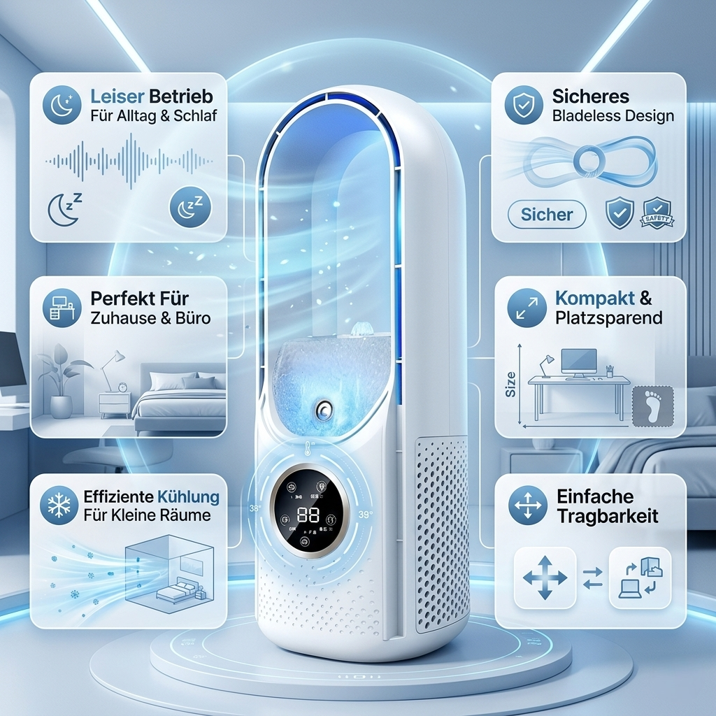 Aire Acondicionado Portátil Sin Aspas Mini Silencioso Para Uso en Casa y Oficina