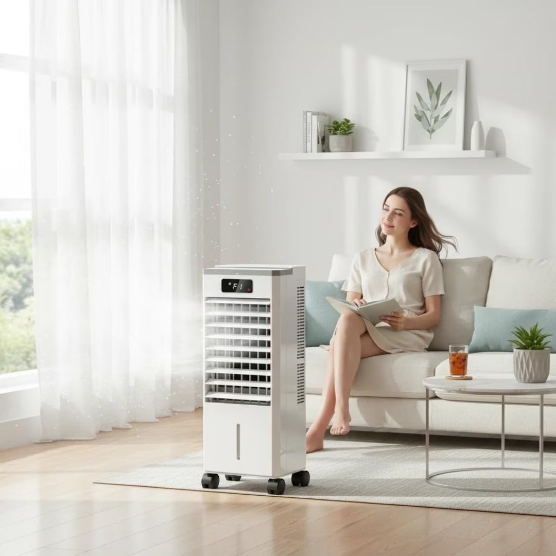 Ar condicionado portátil ventilador refrescador com comando à distância