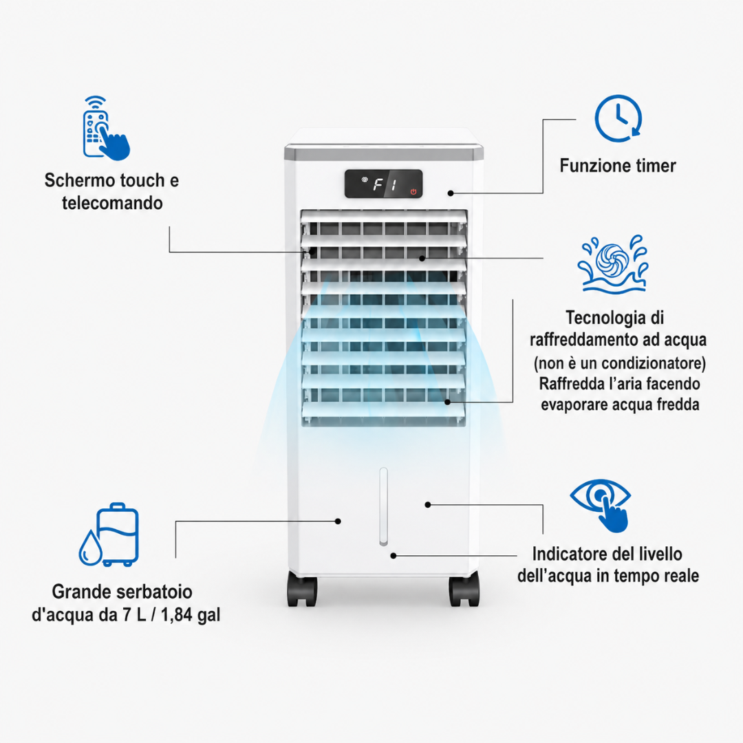 Portable Air Conditioner Fan Cooler Remote Control