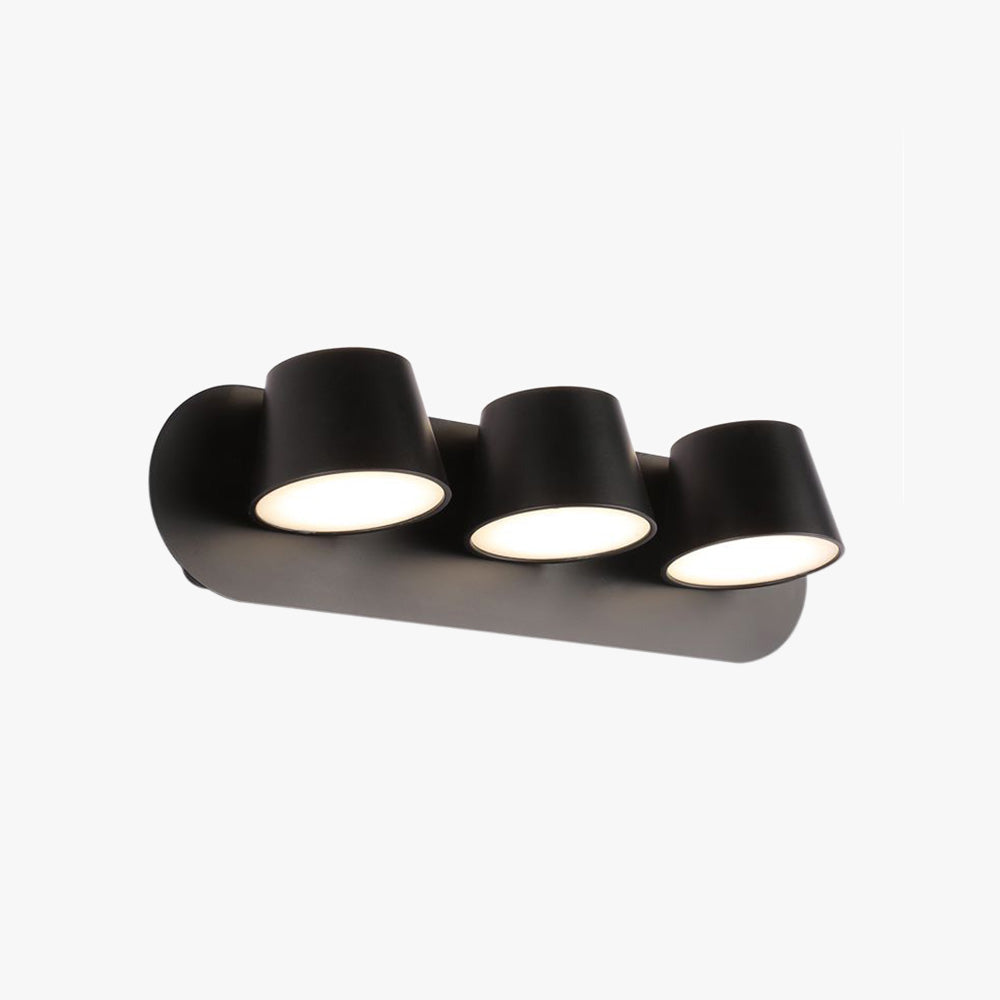 Candeeiro de Parede Cooley Moderne LED Preto Casa de Banho/Quarto Metal Acrílico 1/2/3-Luzes