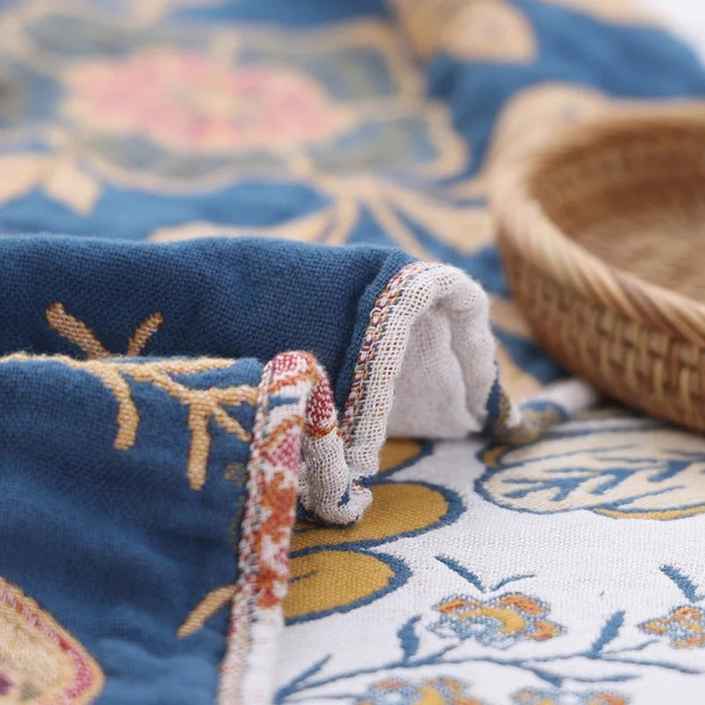 Coperta Letto Floreale per Arredo Divano Plaid Decorativo Reversibile