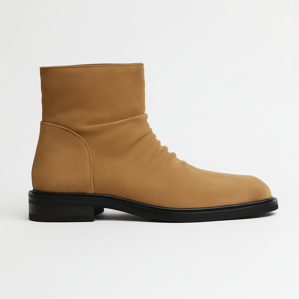 Boots Autumn Winter Style Square Toe Zipper Closure