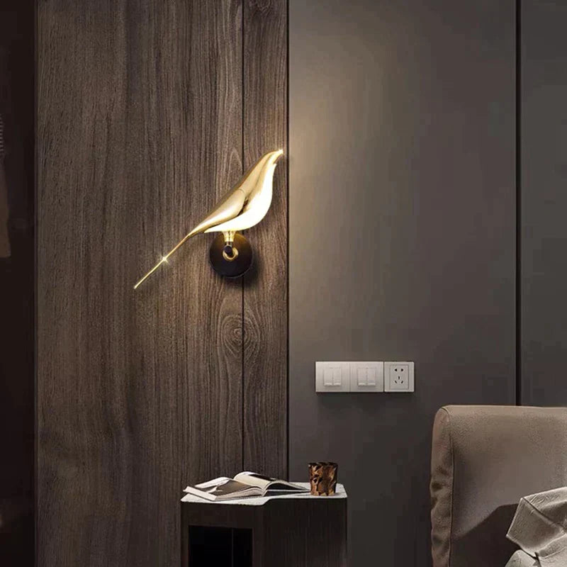 VogelLicht - Candeeiro de parede LED para pássaros escandinavo