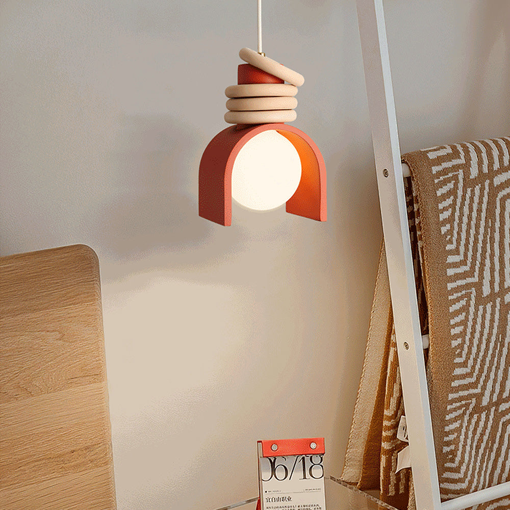 Lampada a sospensione in resina crema stile francese
