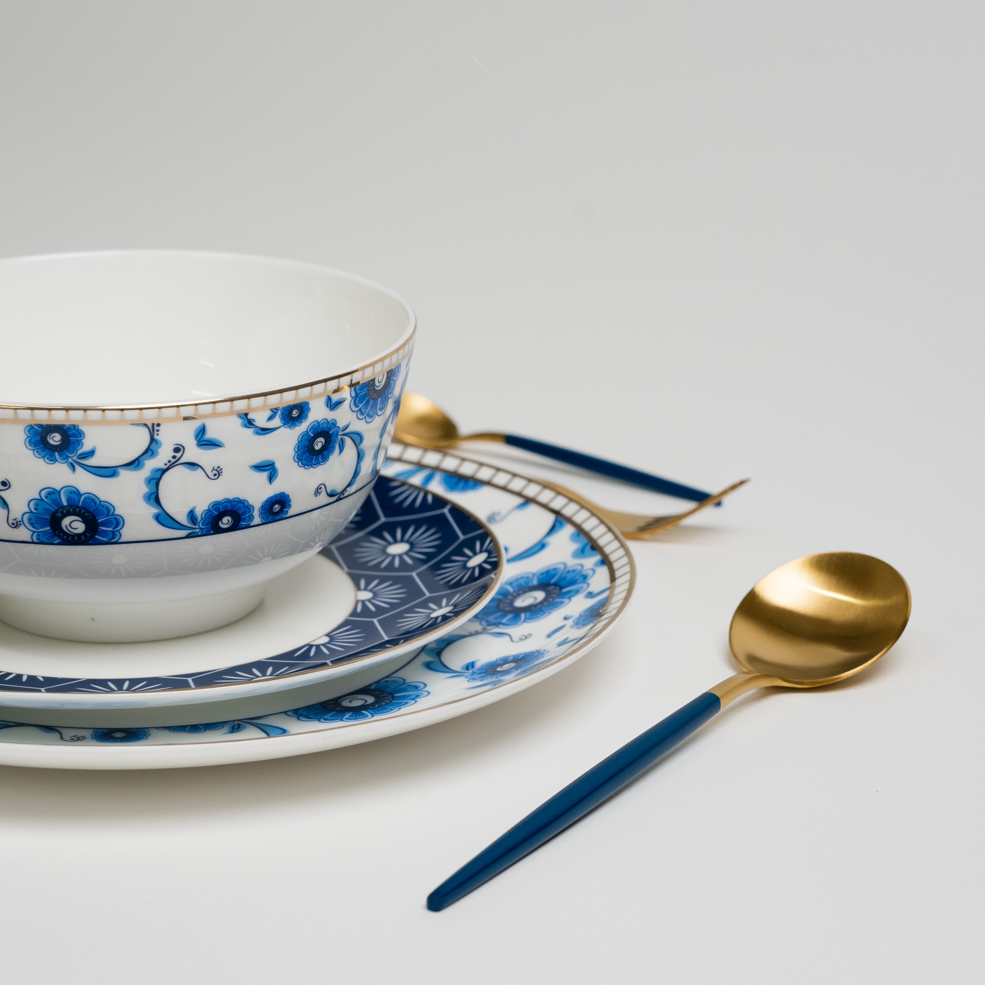 Set di Piatti Gem Blu Bianco