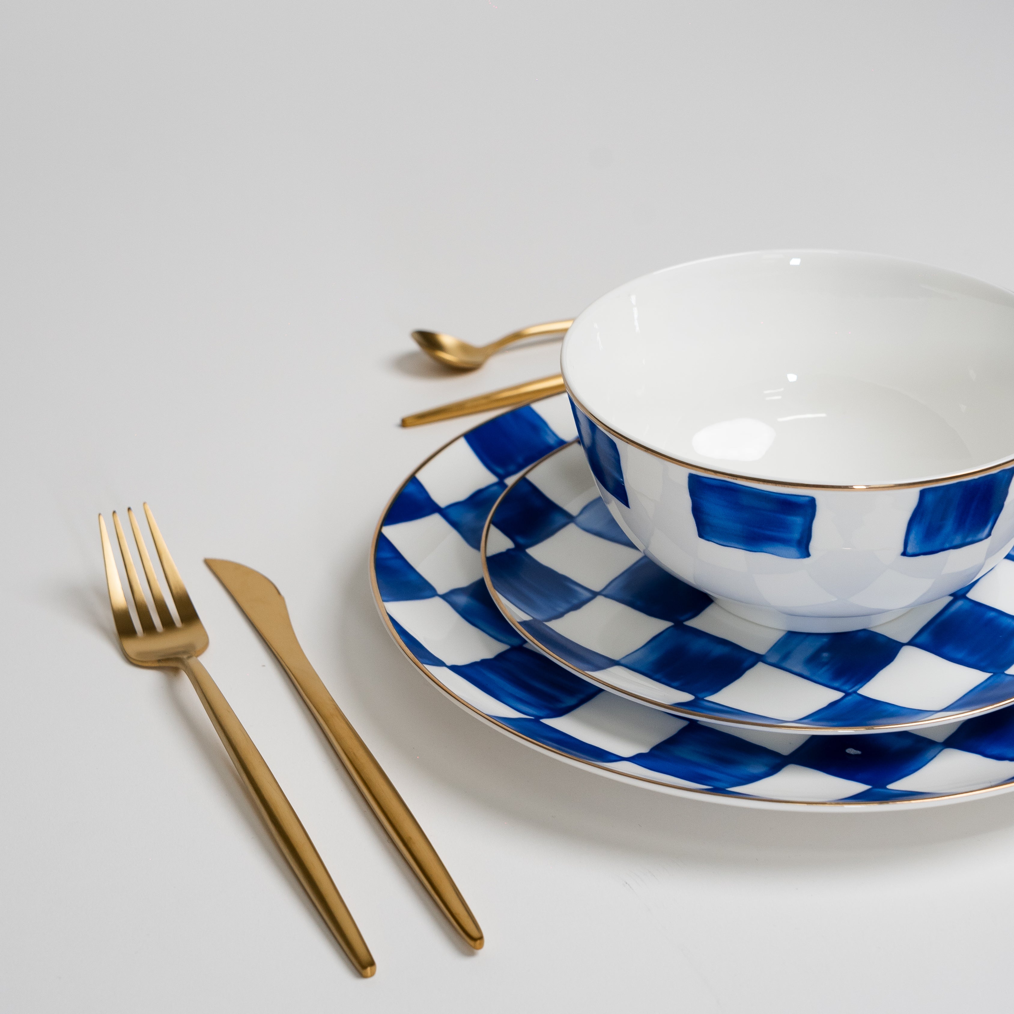 Set di piastre di controllo blu reale