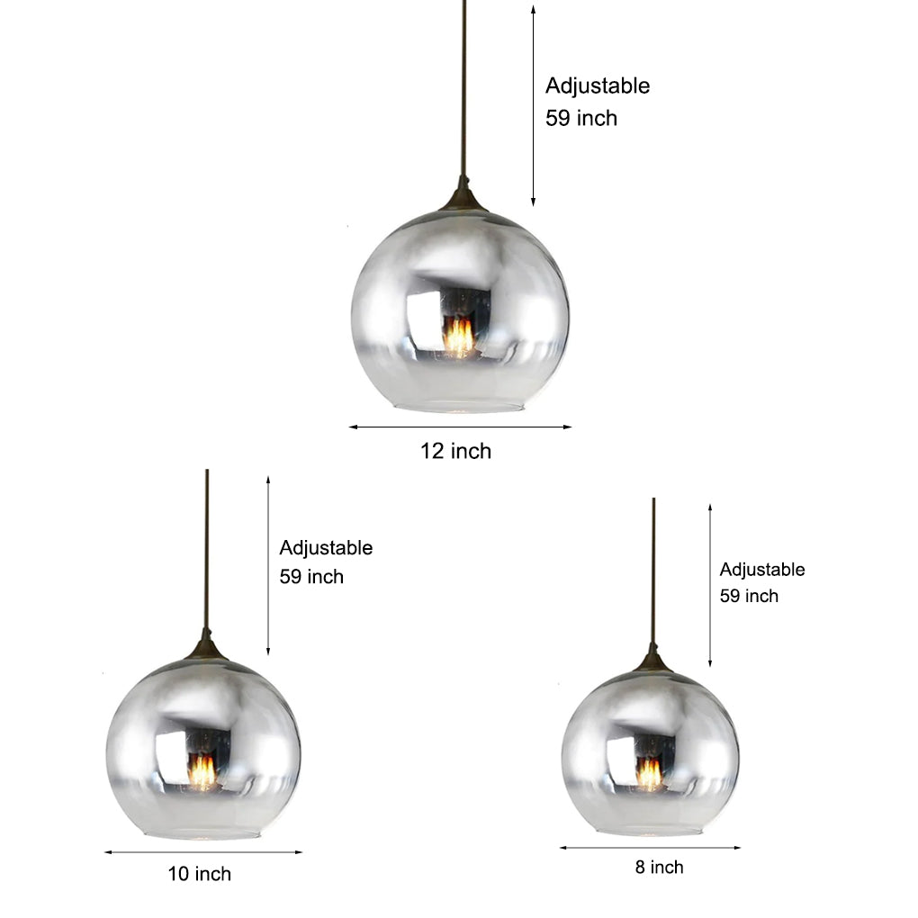 SphereGlow - Candeeiro Suspenso Industrial de Vidro Moderno com LED para Cozinha e Sala de Jantar