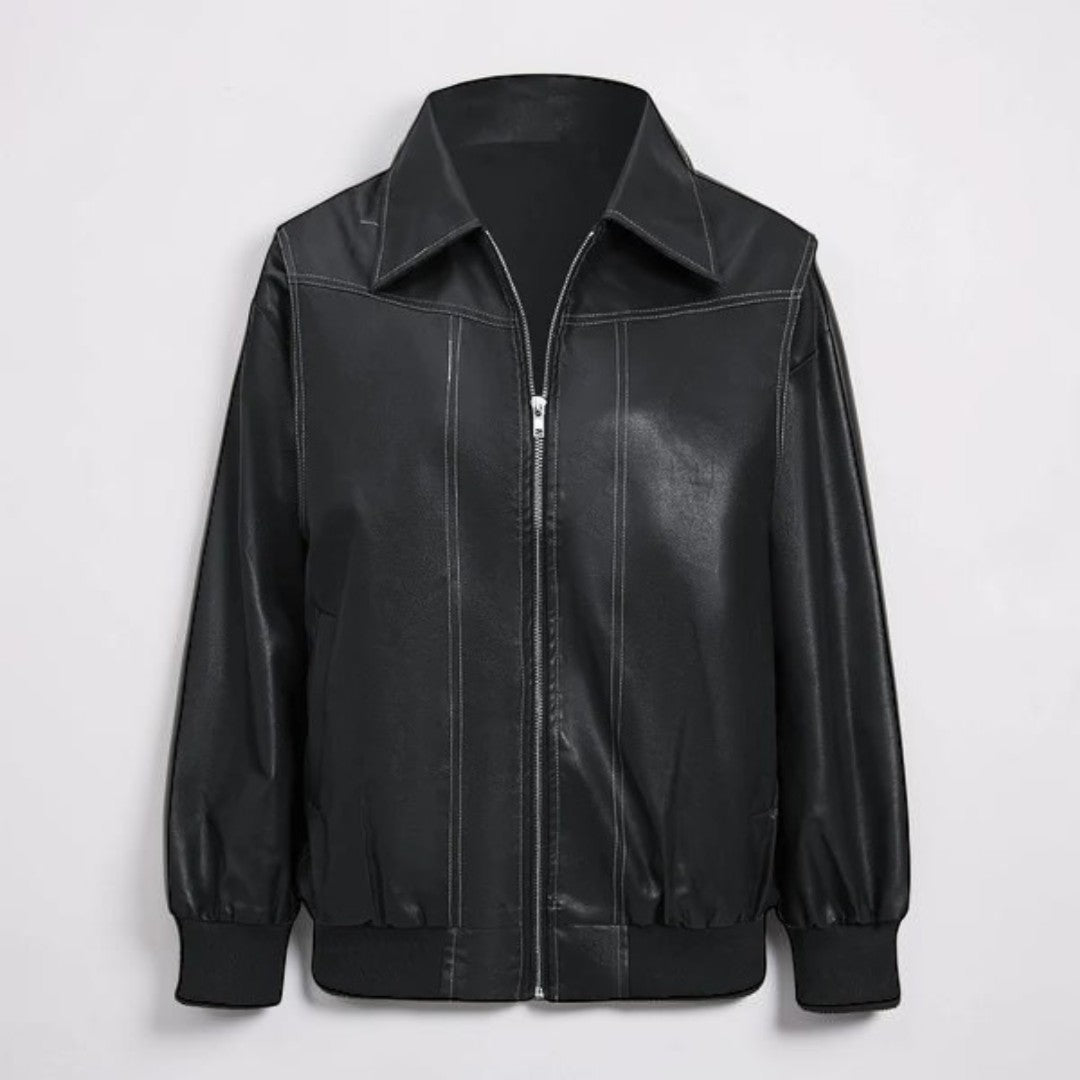 Womens Jacket Oversized Biker Style Casual Fit