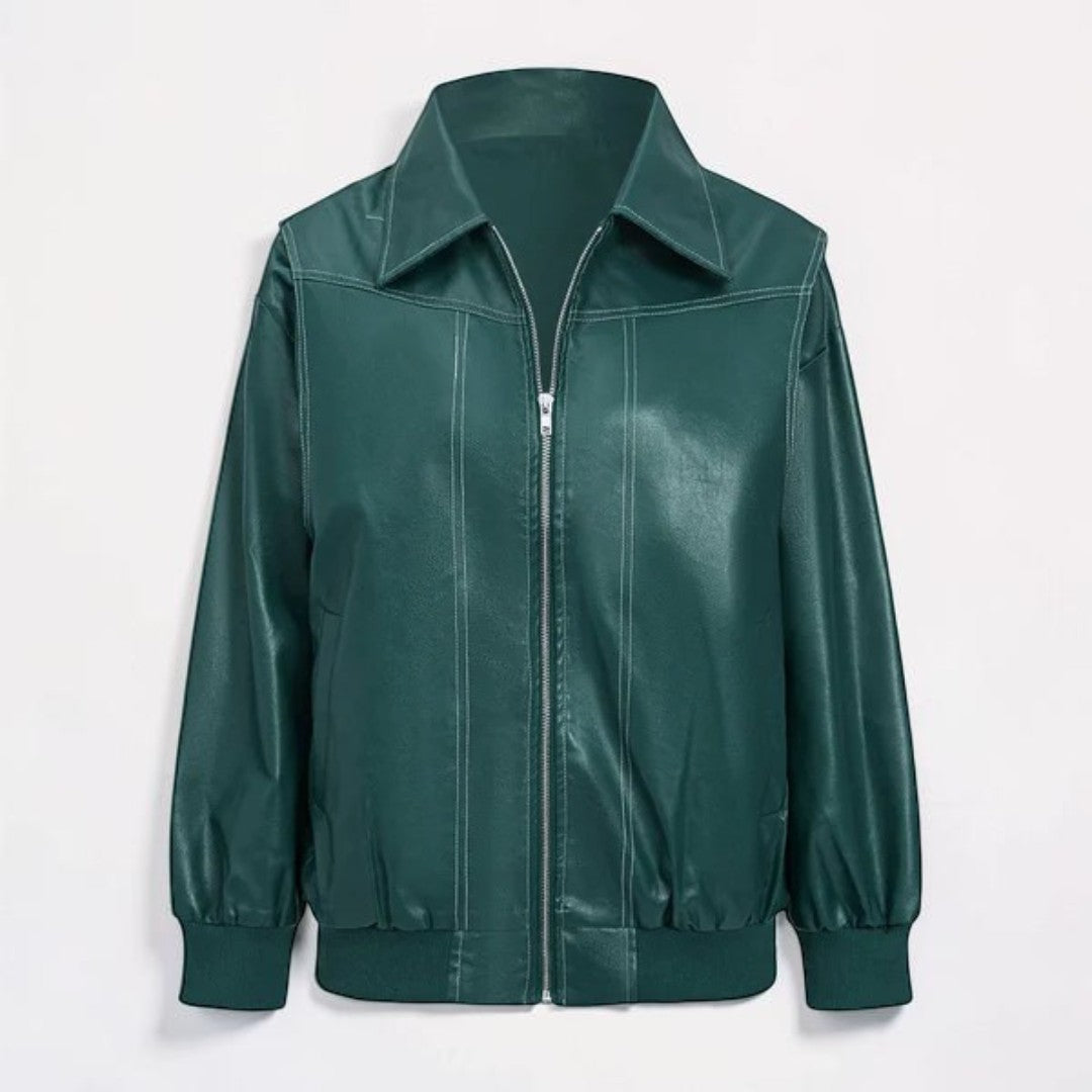 Womens Jacket Oversized Biker Style Casual Fit