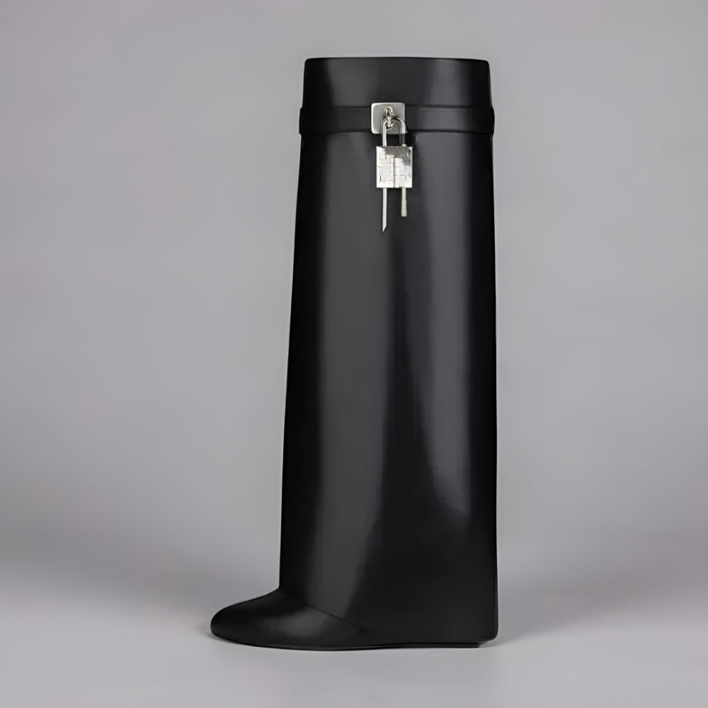 Botas de Senhora com Cunha, Estilo Minimalista, Moda Casual