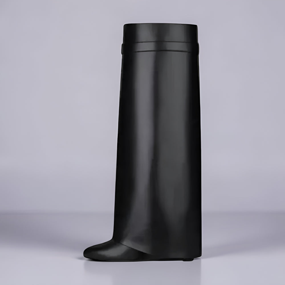 Botas de Senhora com Cunha, Estilo Minimalista, Moda Casual