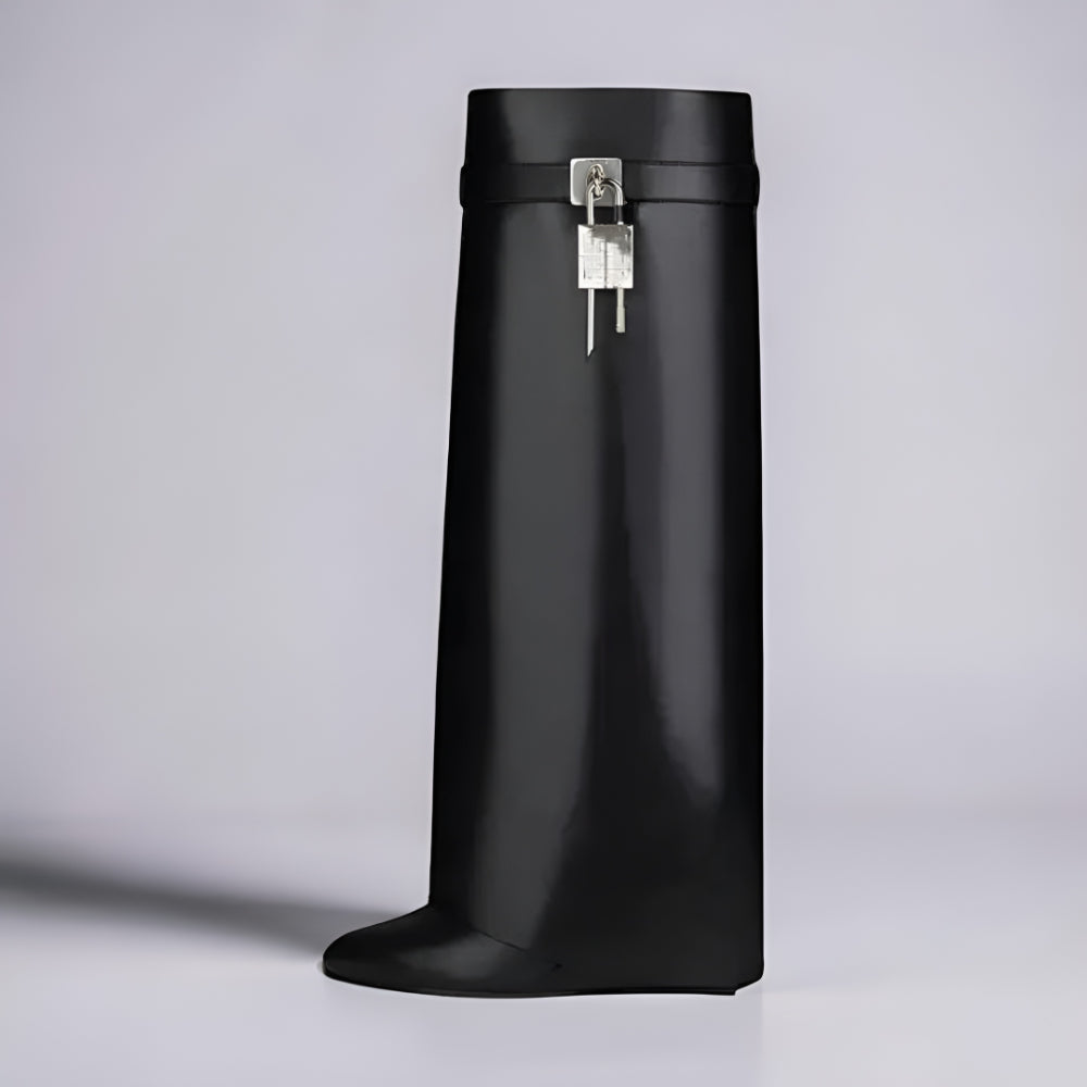Botas de Senhora com Cunha, Estilo Minimalista, Moda Casual