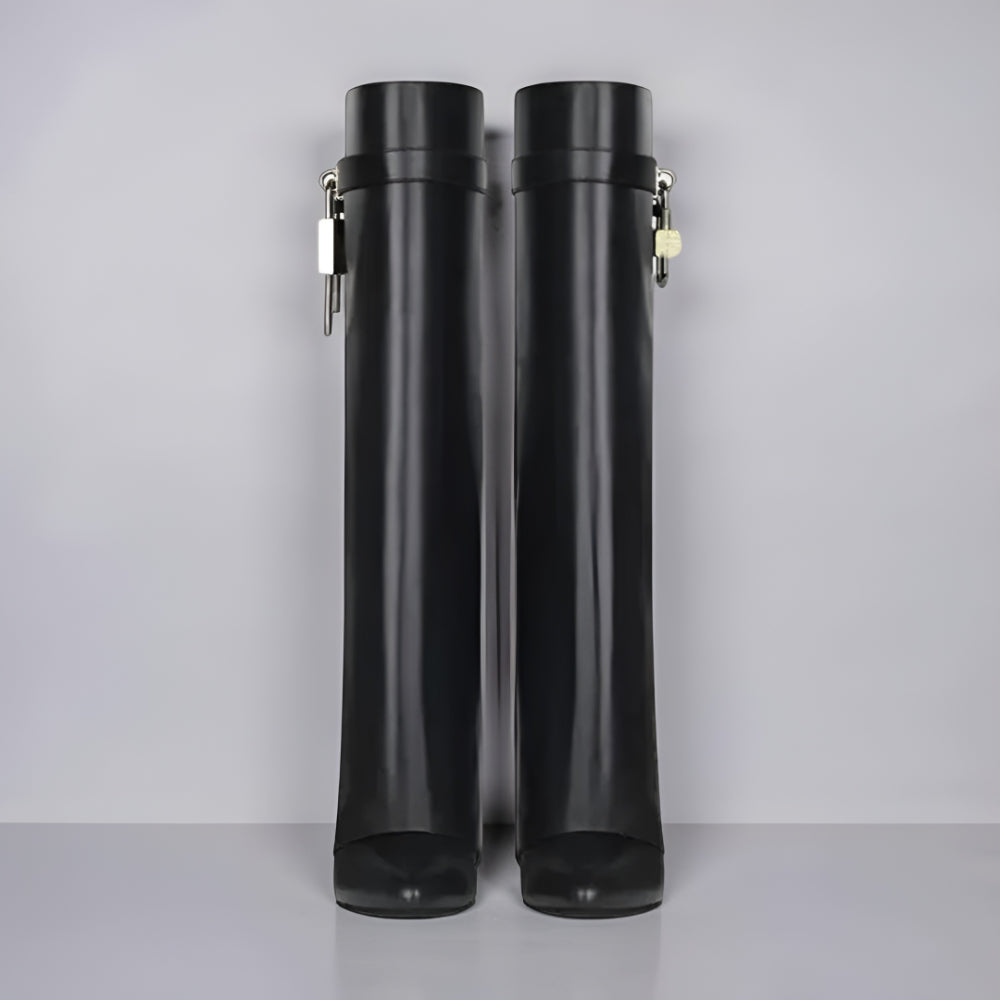 Botas de Senhora com Cunha, Estilo Minimalista, Moda Casual