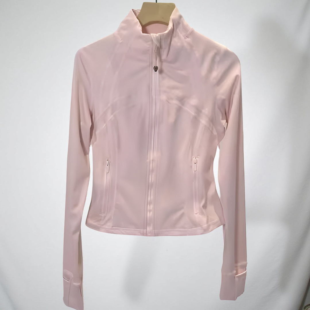 Giacca Sportiva Donna Corta Zip Collo Alto Aderente