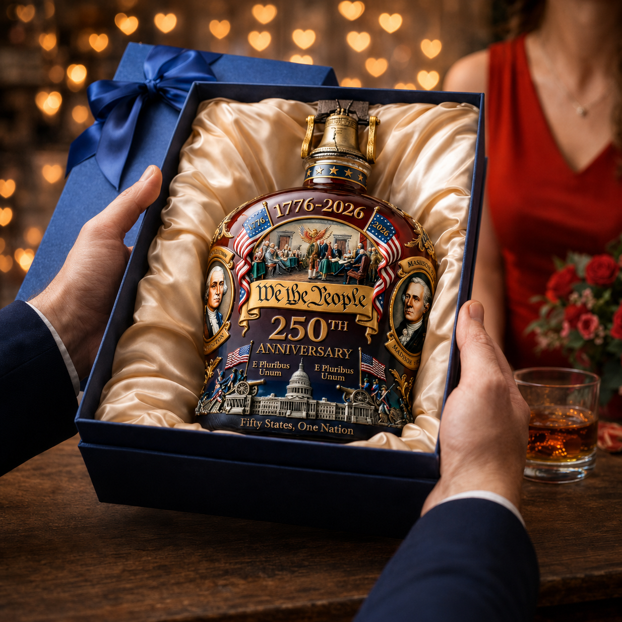 Decanter per whisky in vetro decorativo per bar e casa, ideale per anniversari