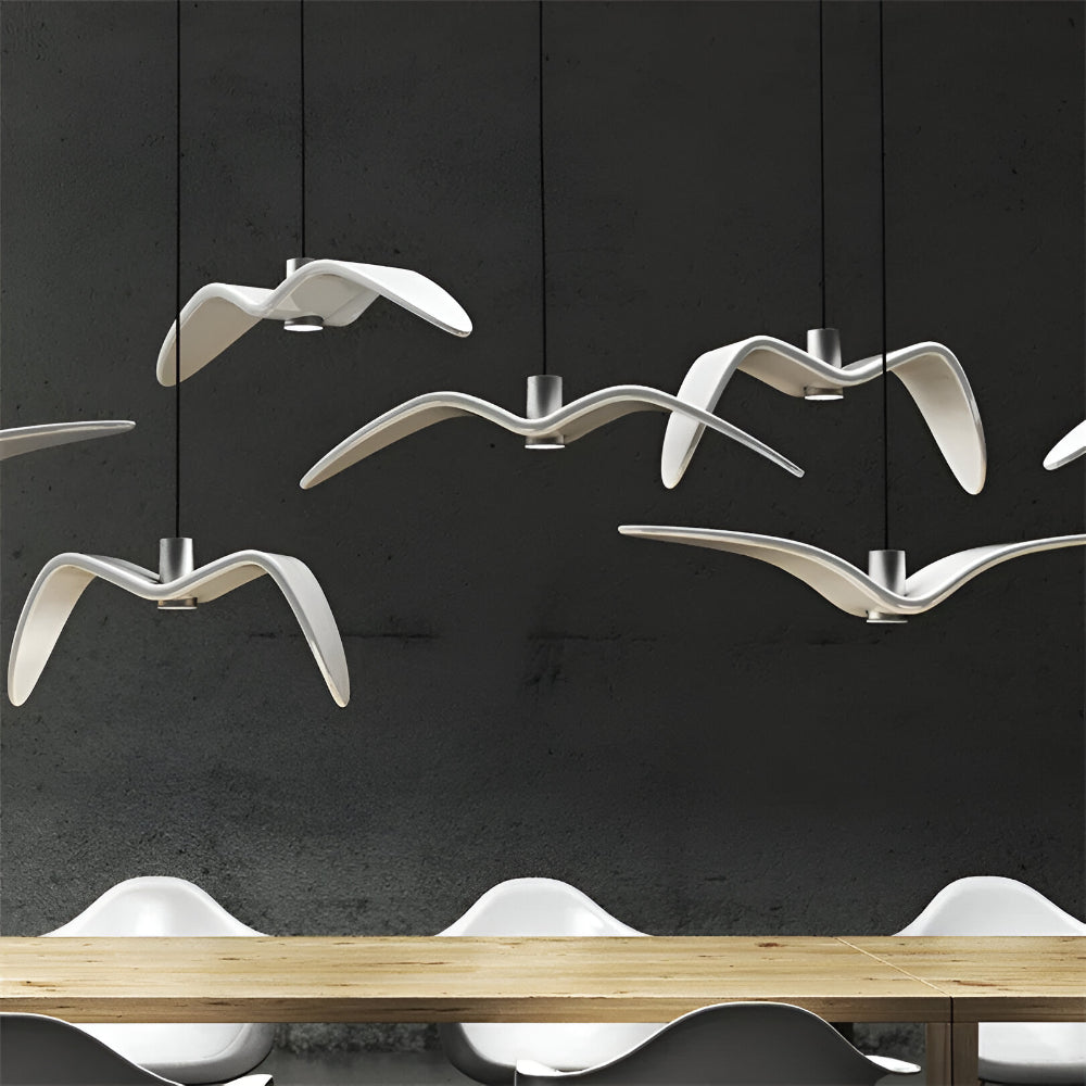 Lampadario LED Moderno Forma Uccello Resina Design