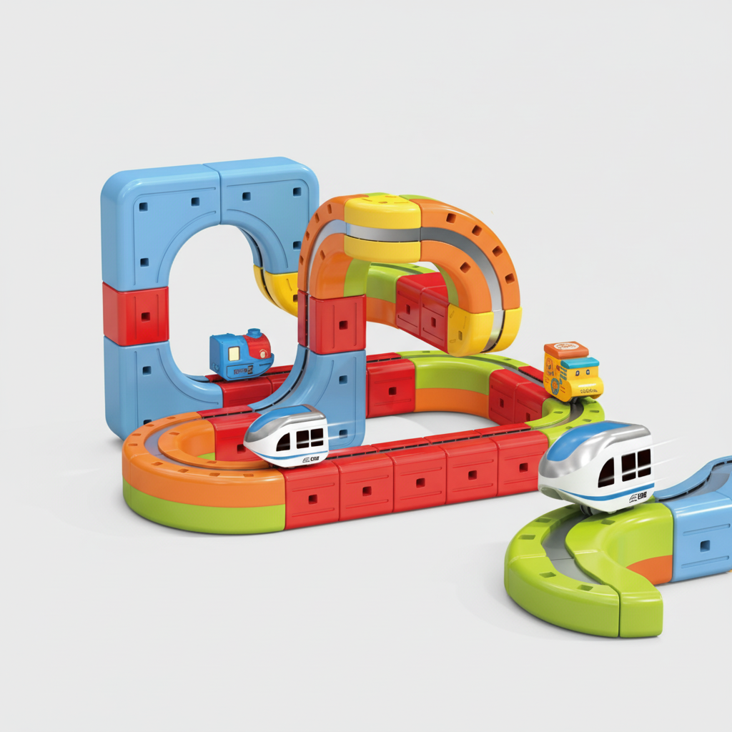 Magic Construction Set Train Track Creative Playset Magnetic Vehicle