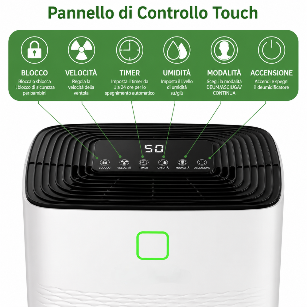 Silent Cooling Dehumidifier with Automatic Drain for Home