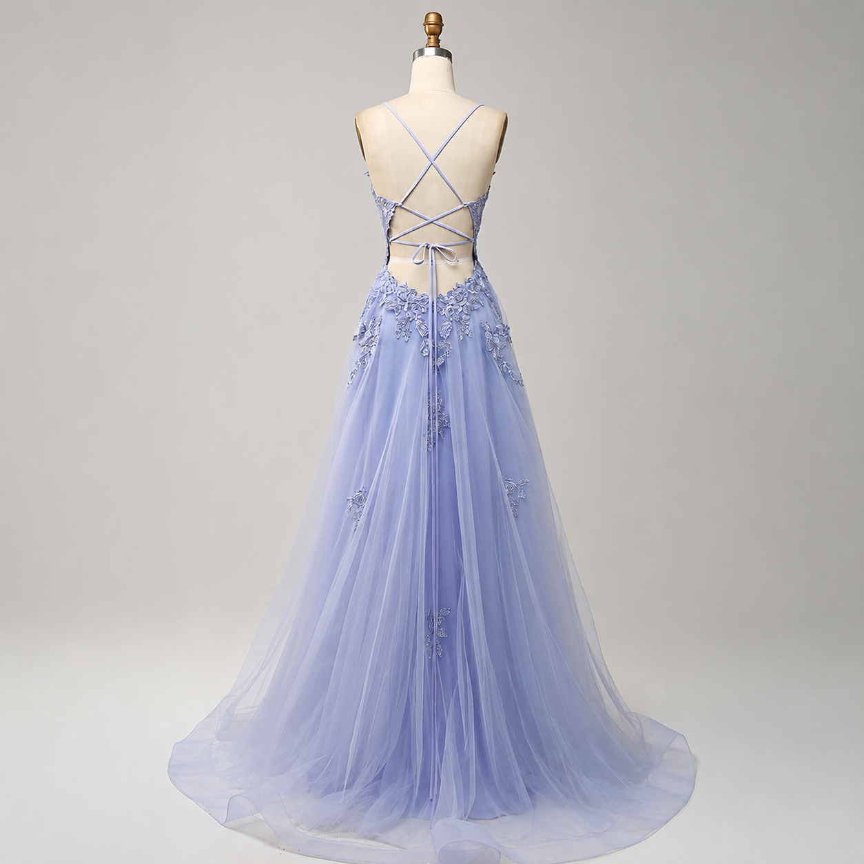 Women's Long Dress with Straps and Lace Back | Evening Dress
