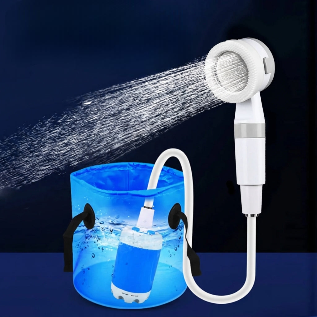 Doccia Campeggio Portatile Pompa Acqua Soffione Regolabile Outdoor